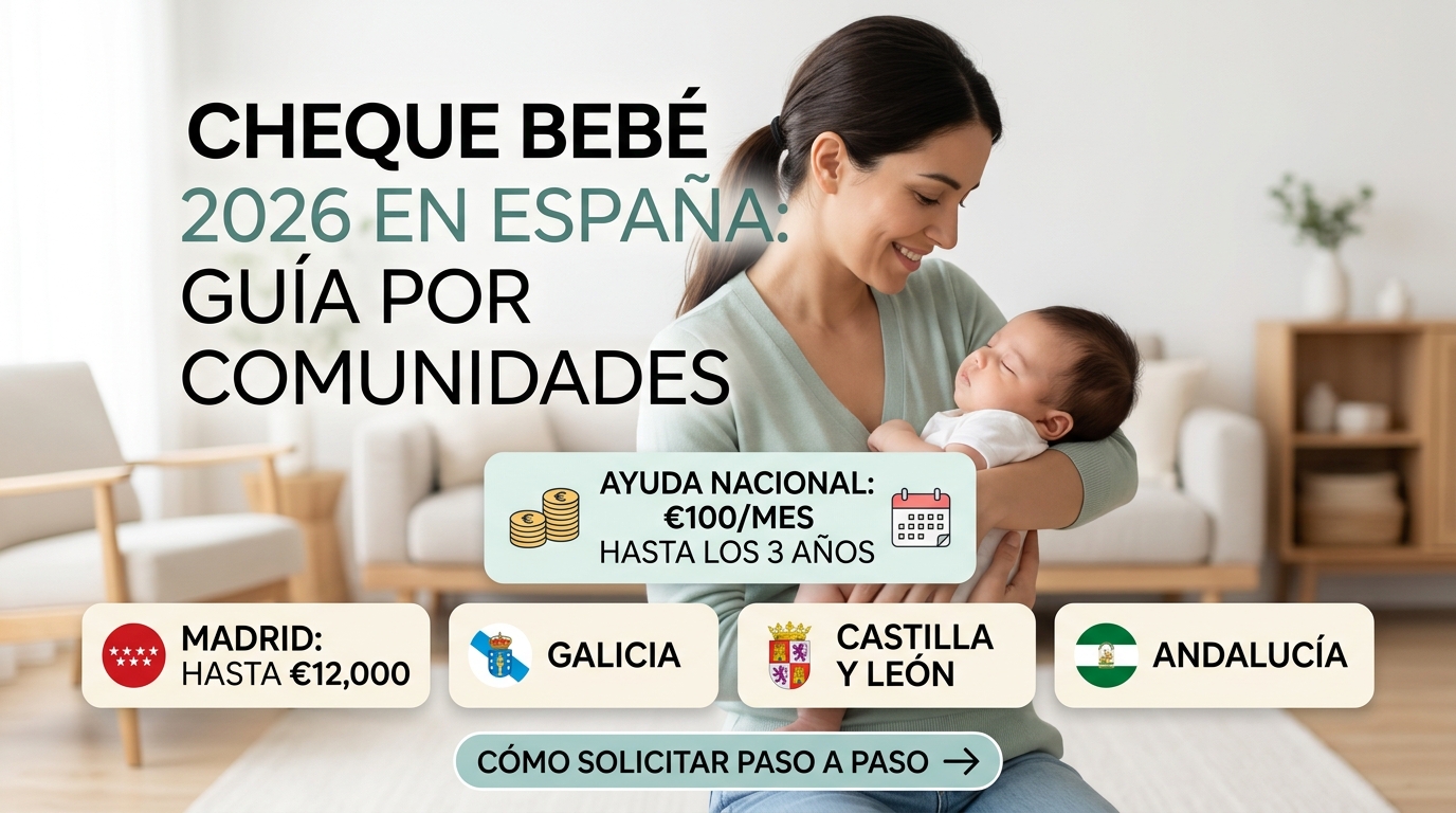 Cheque bebé 2026 por comunidad autónoma: tabla completa con importes, requisitos y plazos