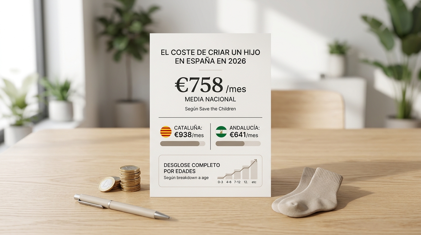 Cuánto cuesta criar un hijo en España en 2026: 154.000 € hasta los 18 años (informe Save the Children)